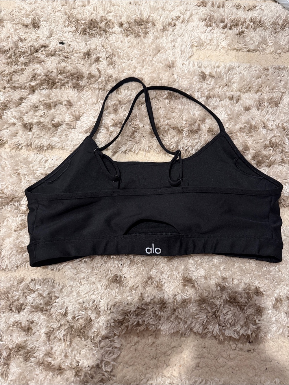 ALO Yoga Black Strappy Sports Bra